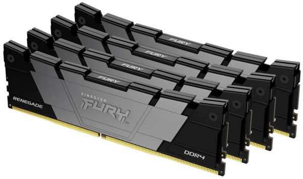 Модуль памяти DDR4 128GB (4*32GB) Kingston FURY KF436C18RB2K4/128 Renegade Black 3600MHz CL18 2RX8 1.35V 288-pin 16Gbit 9698495124