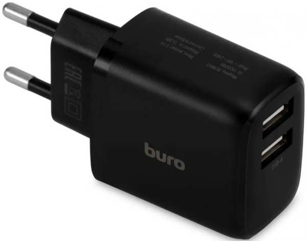 Зарядное устройство сетевое Buro BUWH15S200BK 15.5W 3.1A 2xUSB универсальное (1920249)