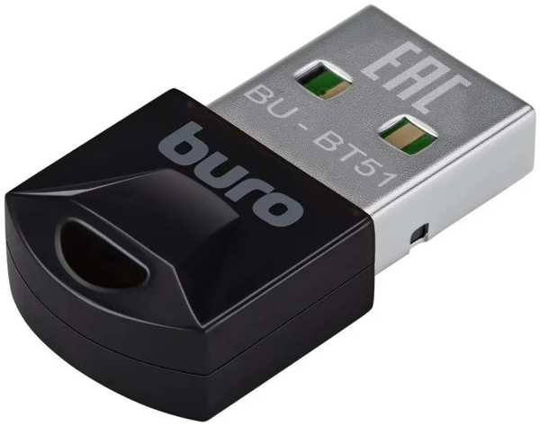 Адаптер Bluetooth Buro BU-BT51 BT5.1+EDR class 1.5 20м черный (1697599) 9698496269