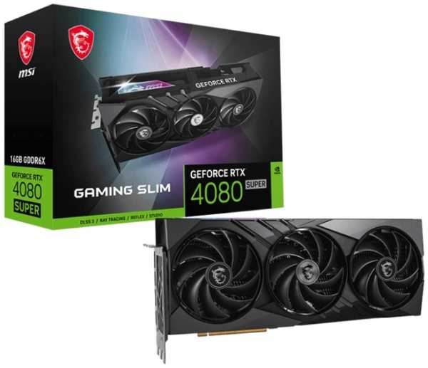 Видеокарта PCI-E MSI GeForce RTX 4080 SUPER (RTX 4080 SUPER 16G GAMING SLIM) 16GB GDDR6X 256bit 5nm