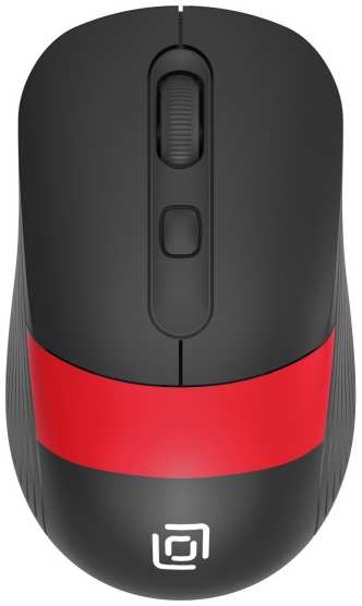 Мышь Wireless Oklick 310MW черная/красная оптическая (3200dpi) USB для ноутбука (4but) (1869093) 9698498490