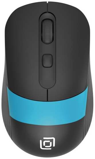 Мышь Wireless Oklick 310MW черная/синяя оптическая (3200dpi) USB для ноутбука (4but) (1869090)
