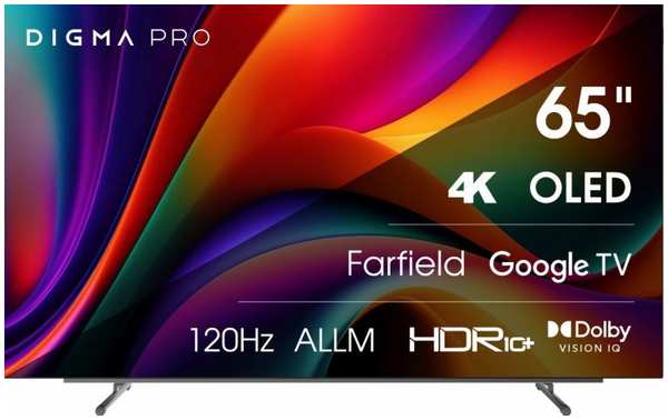 Телевизор OLED Digma Pro 65M Google TV Frameless / 4K Ultra HD 120Hz DVB-T DVB-T2 DVB-C DVB-S DVB-S2 USB WiFi Smart TV