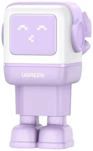 Зарядное устройство сетевое UGREEN CD361 35291_ UNO 65W USB-A+2*USB-C Robot GaN Tech Fast Charger EU в виде робота. Цвет: сиреневый