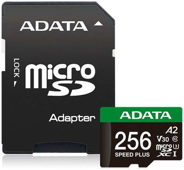 Карта памяти MicroSDXC 256GB ADATA UD256GUI3V30A2SP-RA1 Class 10 UHS-I U3 V30 A2 180/160 MB/s (SD адаптер)