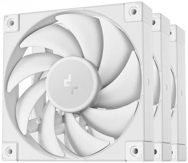 Вентилятор для корпуса Deepcool FD12 WH-3 IN 1 120mm, 400-2050rpm, 64.2CFM, 27.6dBa, 4-pin PWM Color BOX (3-pack)