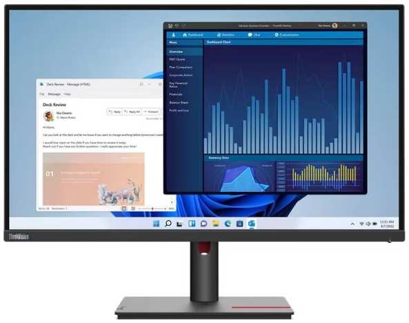 Монитор 27″ Lenovo ThinkVision T27p-30 63A9GAR1CB 3840x2160 WLED, 16:9, IPS, 350cd, 1300:1, 3M:1, 4ms, 178/178, DP, HDMI, 4*USB, 60Hz, Tilt, HAS, VESA