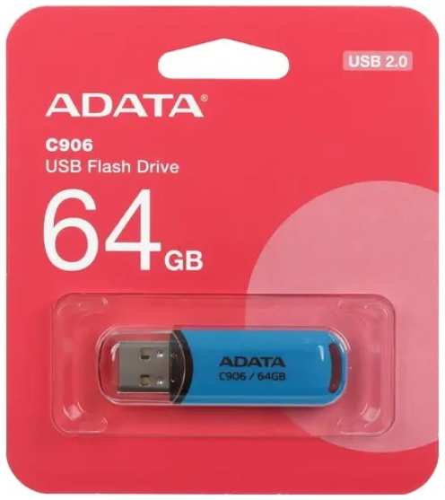 Накопитель USB 2.0 64GB ADATA C906 Синий 9698827248