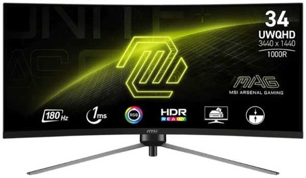 Монитор 34″ MSI MAG 345CQR 9S6-3DD14H-022 3440x1440, VA, 300 cd/m, 3000:1 (100M:1), 1 ms, 178°/178°, 180Hz, 2*HDMI, DP, Curved 1000R