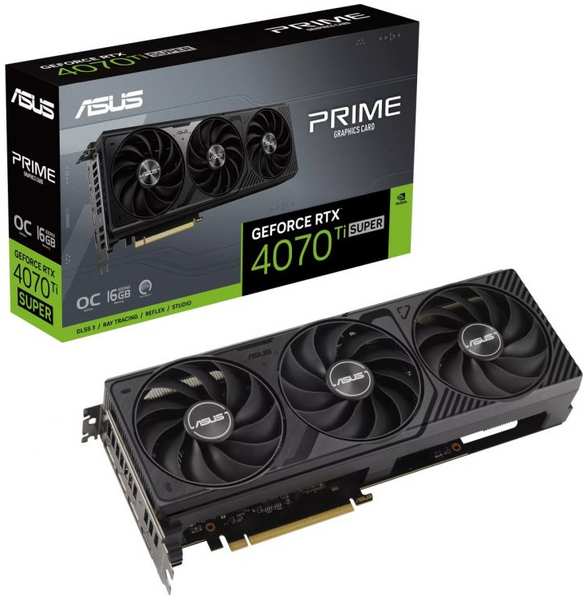 Видеокарта PCI-E ASUS GeForce RTX 4070 Ti SUPER PRIME OC (PRIME-RTX4070TIS-O16G) 90YV0LB0-M0NA00 16GB GDDR6X 256bit 2625MHz HDMI 3*DP