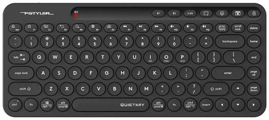 Клавиатура Wireless A4Tech Fstyler FBK36C AS черная USB BT/Radio slim Multimedia (2010346)