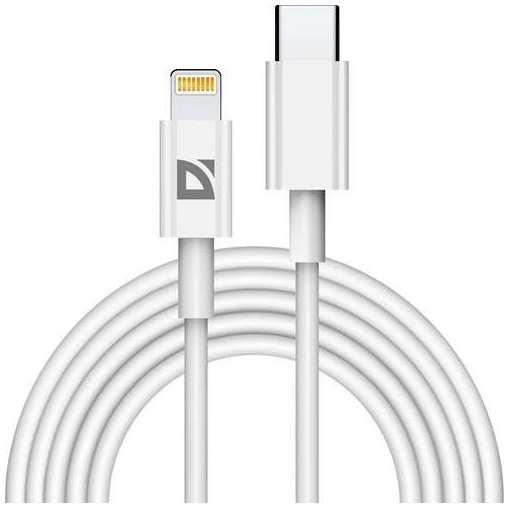 Кабель USB Defender F182 TypeC/Lightning 2м, 20Вт, PD, TPE, белый 9698842679