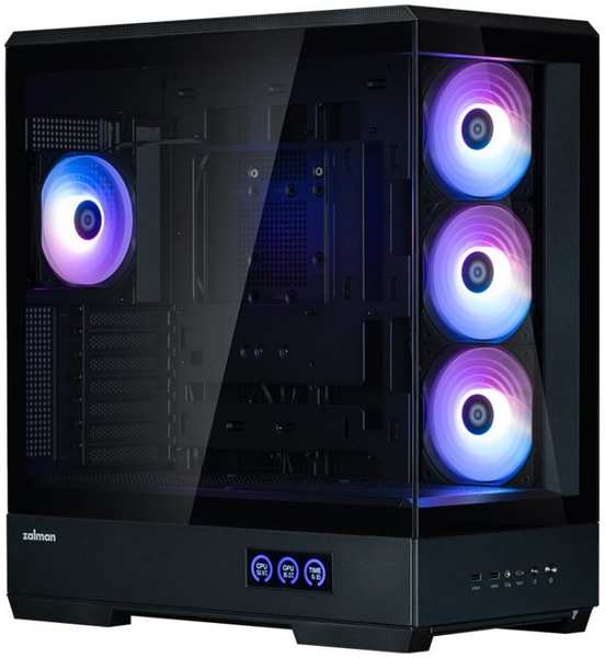 Корпус ATX Zalman P50 DS BLACK черный, без БП, боковая и фронатльная панели из закаленного стекла, USB Type-C, 2*USB 3.0, HD Audio 9698843323