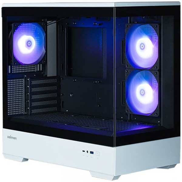 Корпус mATX Zalman P30 BW /, без БП, боковая и фронатльная панели из закаленного стекла