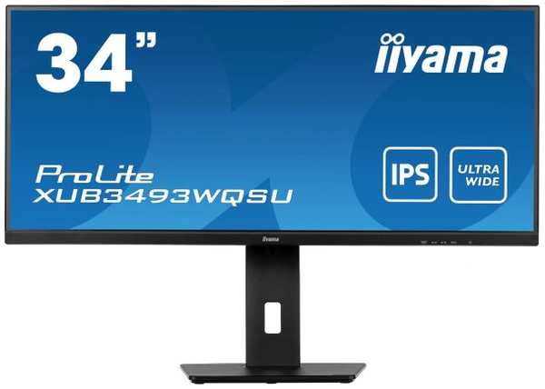 Монитор 34″ Iiyama ProLite XUB3493WQSU-B5 , IPS, 3440x1440, 75Hz, 4ms, 1000:1, 400cd/m2, 178°/178°, HDMI M/M, матовая HAS Piv, FreeSync, DP, USB