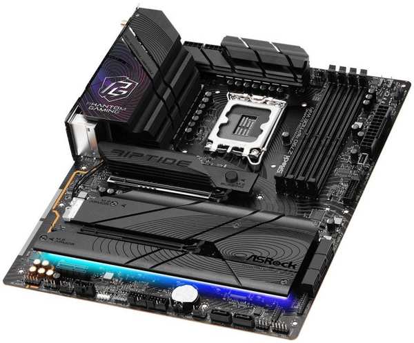 Материнская плата ATX ASRock Z790 RIPTIDE WIFI (LGA1700, Intel Z790, 4*DDR5 (8000), 8*SATA3 6G RAID, 2.5Glan, WiFI, HDMI, DP, 2*USB 3.2, USB Type-C, 4