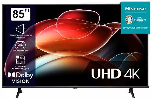 Телевизор Hisense 85A6K 85″ черный 4K Ultra HD 60Hz DVB-T DVB-T2 DVB-C DVB-S DVB-S2 USB WiFi Smart TV 9698848005