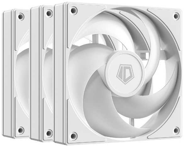 Вентилятор для корпуса ID-Cooling AS-120-W TRIO 120x120x25мм, 300-2000rpm, 58 CFM, 27.2dBA, 4-pin PWM, BOX 9698849674