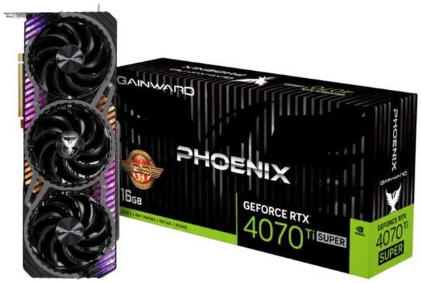 Видеокарта PCI-E Gainward GeForce RTX4070Ti SUPER PHOENIX GS NED47TSH19T2-1043X 16GB GDDR6X 256bit 5nm 2340/10500MHz 3*DP/HDMI 9698849746