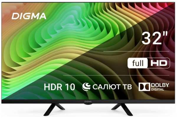 Телевизор LED Digma DM-LED32SBB36 32″ Салют ТВ Frameless Metal FULL HD 60Hz DVB-T DVB-T2 DVB-C DVB-S DVB-S2 USB WiFi Smart TV