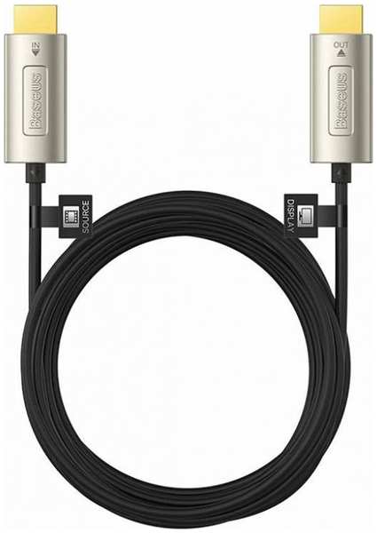 Кабель интерфейсный Baseus WKGQ050201 High Definition Series Optic Fiber HDMI to HDMI 4K Adapter 15m, 3840*2160@60Hz, Black