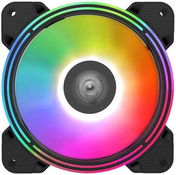 Вентилятор для корпуса ALSEYE Halo 4.0 120x120x25mm, 800-2000rpm, 42,5CFM, 35dBa, RGB, 4-pin, black, (3-pack) 9698860555