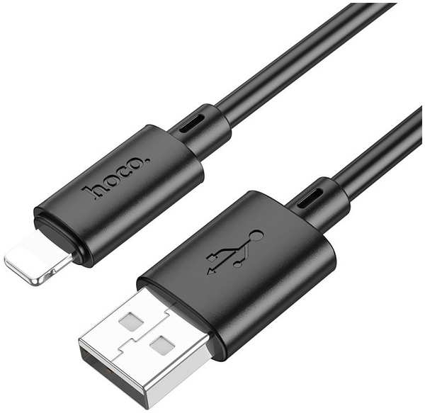 Кабель интерфейсный Hoco X88 GRATIFIED USB (m)-Lightning (m) 1м черный коробка (2002061)