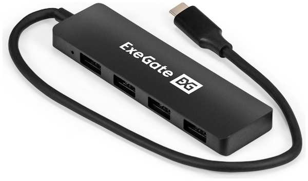 Концентратор Exegate DUB-4CP/3 EX296929RUS 4-в-1 кабель-адаптер USB Type C/4xUSB3.0, Plug Play