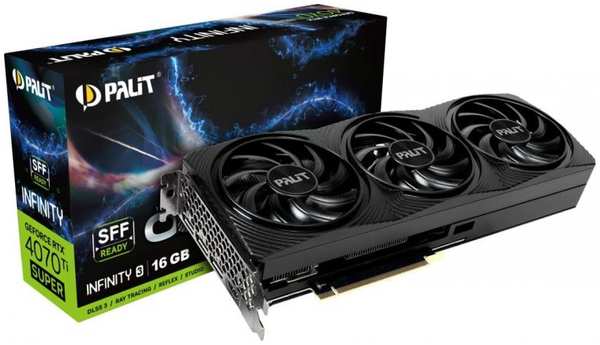 Видеокарта PCI-E Palit GeForce RTX 4070 Ti SUPER INFINITY 3 OC (NED47TSS19T2-1043S) 16GB GDDR6X 256bit 5nm 2340/21000MHz 3*DP/HDMI RTL