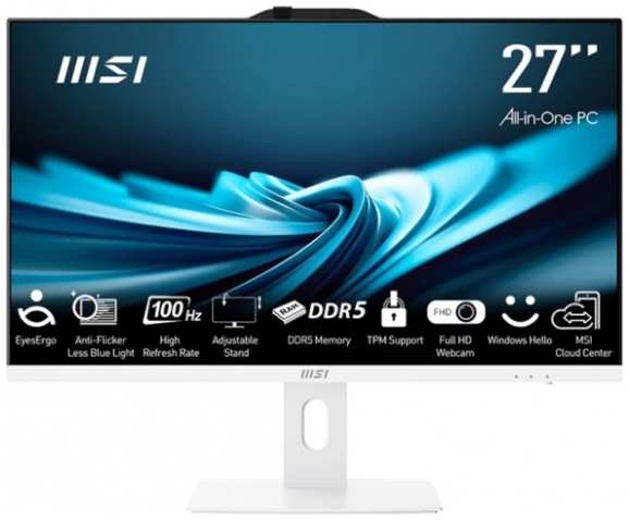 Моноблок 27'' MSI Pro AP272P 14M 9S6-AF8322-618 i5 14400/16GB/256GB SSD/noDVD/UHD Graphics 730/1920x1080/wireless kbd/wireless mouse/Cam/BT/WiFi/NoOS