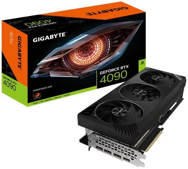 Видеокарта PCI-E GIGABYTE GeForce RTX 4090 D WINDFORCE (GV-N409DWF3-24GD) 24GB GDDR6X 384bit 5nm 2280/21000MHz HDMI/3*DP