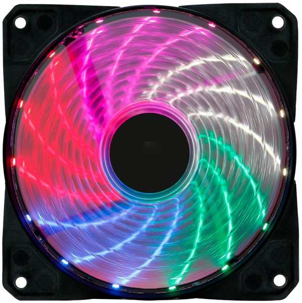 Вентилятор для корпуса Oklick OG-CF120RGB2-BK 120x120x25mm, 1500rpm, 41 CFM, 23 dBa, RGB, 4-pin, Ret