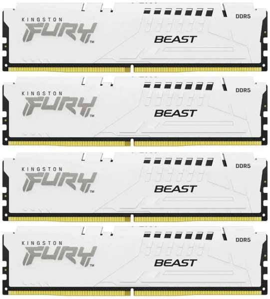 Модуль памяти DDR5 64GB (4*16GB) Kingston FURY KF560C40BWK4-64 Beast XMP PC5-48000 6000MHz 1RX8 CL40 1.35V 288-pin 16Gbit