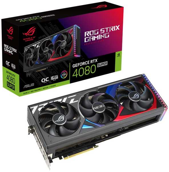 Видеокарта PCI-E ASUS GeForce RTX 4080 SUPER ROG STRIX GAMING OC (ROG-STRIX-RTX4080S-O16G-GAMING) 16GB GDDR6X 256bit 2640/23000MHz 5nm 2*HDMI/3*DP