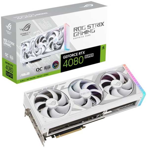 Видеокарта PCI-E ASUS GeForce RTX 4080 SUPER ROG STRIX OC (ROG-STRIX-RTX4080S-O16G-WHITE) 16GB GDDR6X 256bit 2295/23000MHz 5nm 2*HDMI/3*DP GeForce RTX 4080 SUPER ROG STRIX OC (ROG-STRIX-RTX4080S-O16G-WHITE)