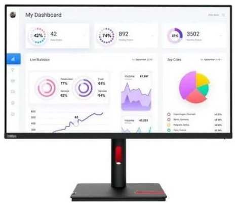 Монитор 31,5″ Lenovo ThinkVision T32P-30 63D2GAT1EU 3840х2160, 16:9, IPS, 4ms, 1000:1, 350cd/m2, 178°/178°, HDMI, DP, RJ-45, USB, USB Type-C