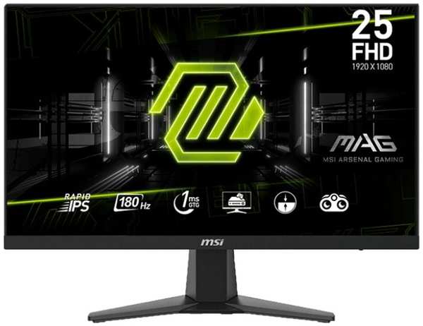 Монитор 24,5″ MSI Mag 256F 9S6-3BC11H-020 1920x1080 LED, 16:9, IPS, 250cd, 1000:1, 1ms, 178/178, HDMI, DP, 180Hz, VESA