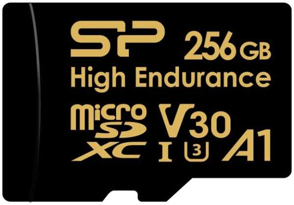 Карта памяти MicroSDXC 256GB Silicon Power SP256GBSTXDV3V1HSP Class 10 UHS-I A1 V30 U3 (SD адаптер) 100MB/s