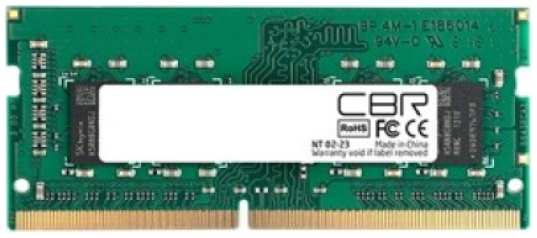 Модуль памяти SODIMM DDR3 8GB CBR CD3-SS08G16M11-01 PC3-12800, 1600MHz, CL11, 1.35V