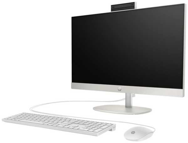 Моноблок 23.8'' HP All-in-One 24-cr0252nh A0CQ4EA#BH5 i5 1335U/16GB/512GB SSD/noDVD/Iris Xe Graphics/1920x1080/IPS/Eng kbd/mouse/Cam/WiFi/DOS/snow whi