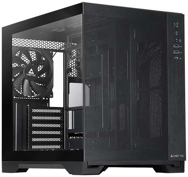 Корпус ATX Chieftec VISIO AIR GM-30B-M-OP без БП, боковая панель из закаленного стекла, USB Type-C, 2*USB 3.0