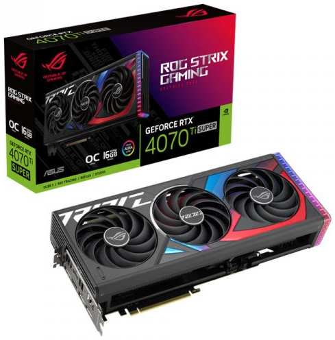 Видеокарта PCI-E ASUS GeForce RTX 4070 Ti SUPER ROG STRIX GAMING OC (ROG-STRIX-RTX4070TISO16G-GAMING) 90YV0KG0-M0NA00 16GB GDDR6X 256bit 5nm 2340/2100 9698880228