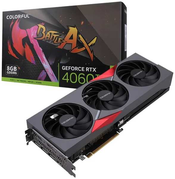 Видеокарта PCI-E Colorful GeForce RTX 4060 Ti (RTX 4060 Ti NB EX 8GB-V) 8GB GDDR6 128bit 5nm 2310Mhz/18000MHz 3*DP HDMI RTL 9698881540