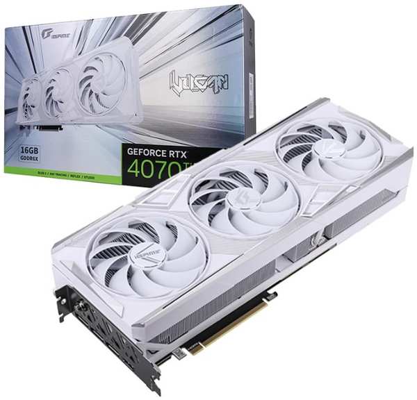 Видеокарта PCI-E Colorful GeForce RTX 4070 Ti SUPER iGame Vulcan W OC (RTX 4070 Ti SUPER Vulcan W OC 16GB-V) 16GB GDDR6X 256bit 5nm 2340/21000MHz 3*DP 9698881587