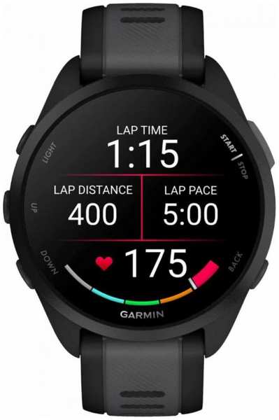 Часы Garmin Forerunner 165 010-02863-20 43мм, ремешок, черные