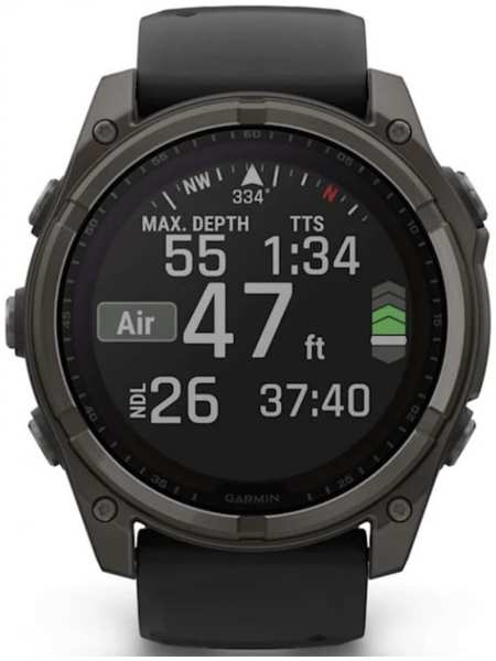 Часы Garmin Fenix 8 Solar Sapphire 010-02907-11 51мм, титановый угольно-серый DLC, ремешок