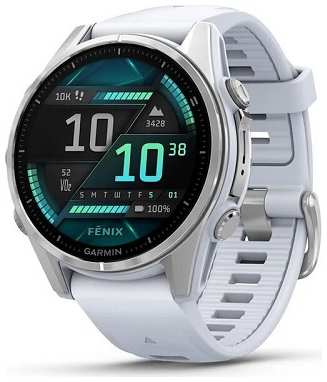 Часы Garmin Fenix 8 AMOLED 010-02903-00 43мм, белый ремешок, серебристые 9698881790