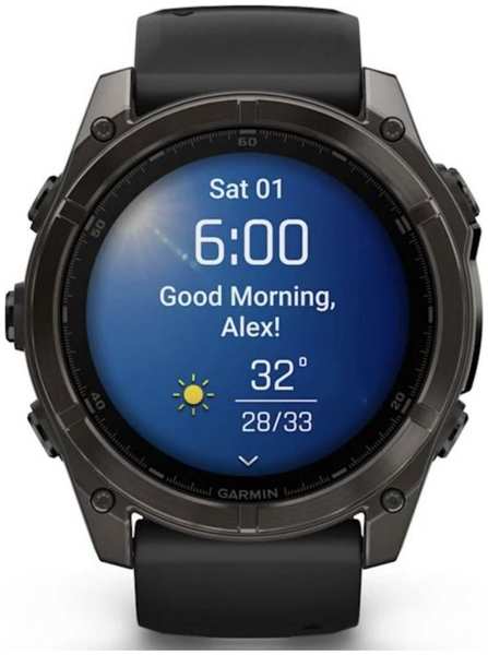 Часы Garmin Fenix 8 AMOLED Sapphire 010-02905-21 51мм, угольно-черный DLC, черные