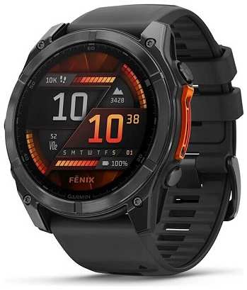 Часы Garmin Fenix 8 AMOLED 010-02905-00 51мм, черный ремешок, серые 9698881793