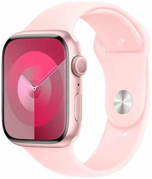 Часы Apple Watch S9 45mm MR9H3 Pink Aluminium Case with Light Pink Sport Band M/L (ZP/A) 9698882098